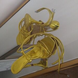 Gold strap up Jennifer Lopez shoes